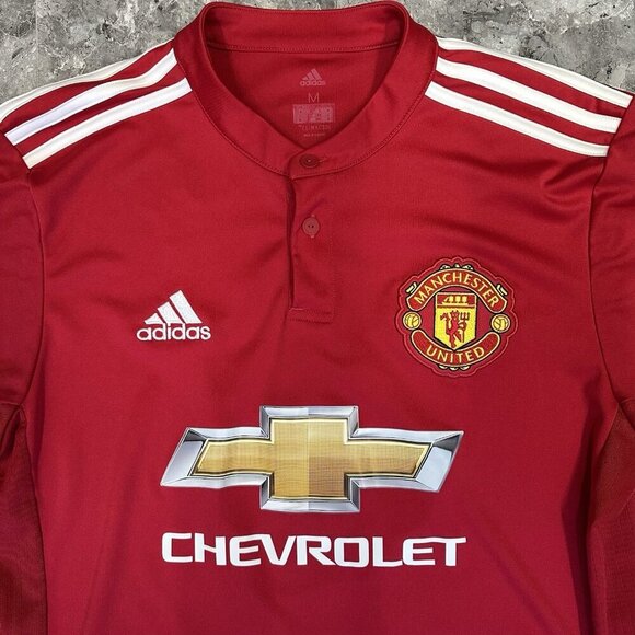 Manchester United Football Jersey Home Shirt 2017/2018 size M Jones #4 Red - Picture 3 of 5